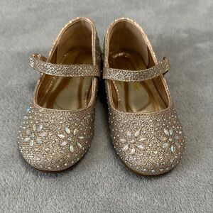 Glittery Gold Toddler Dress Shoes